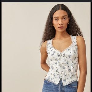 Reformation Brenda Linen Top